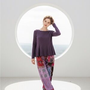 Purple Patchwork women’s kantha pant lightweight..